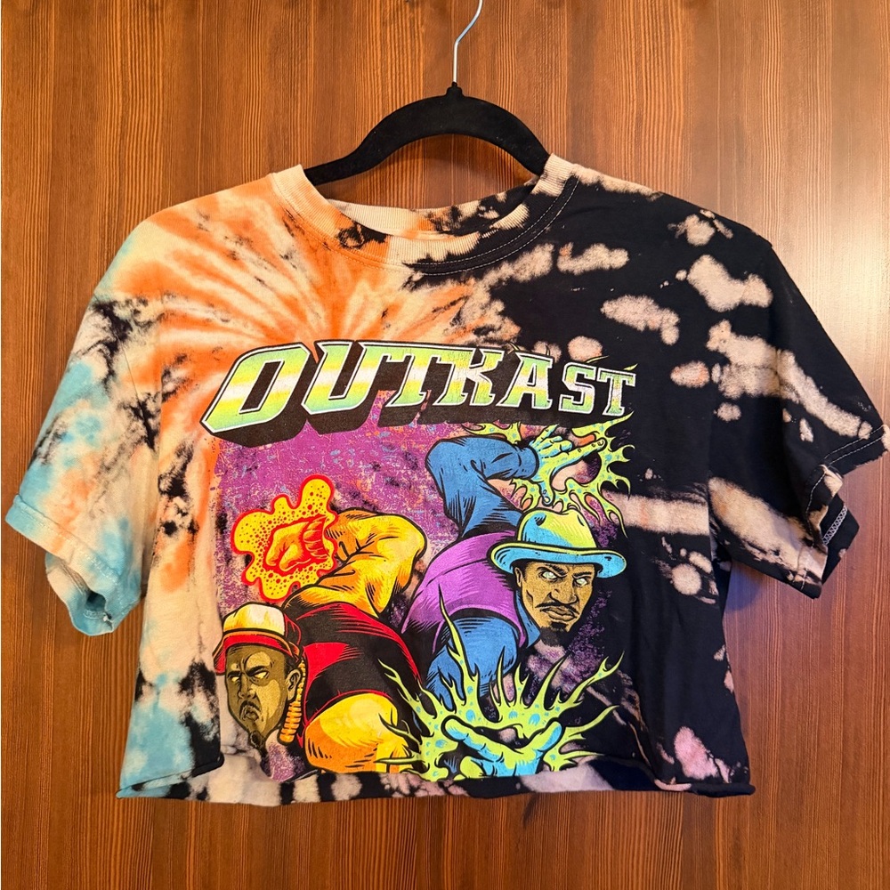 Tie-dye crop grunge tee